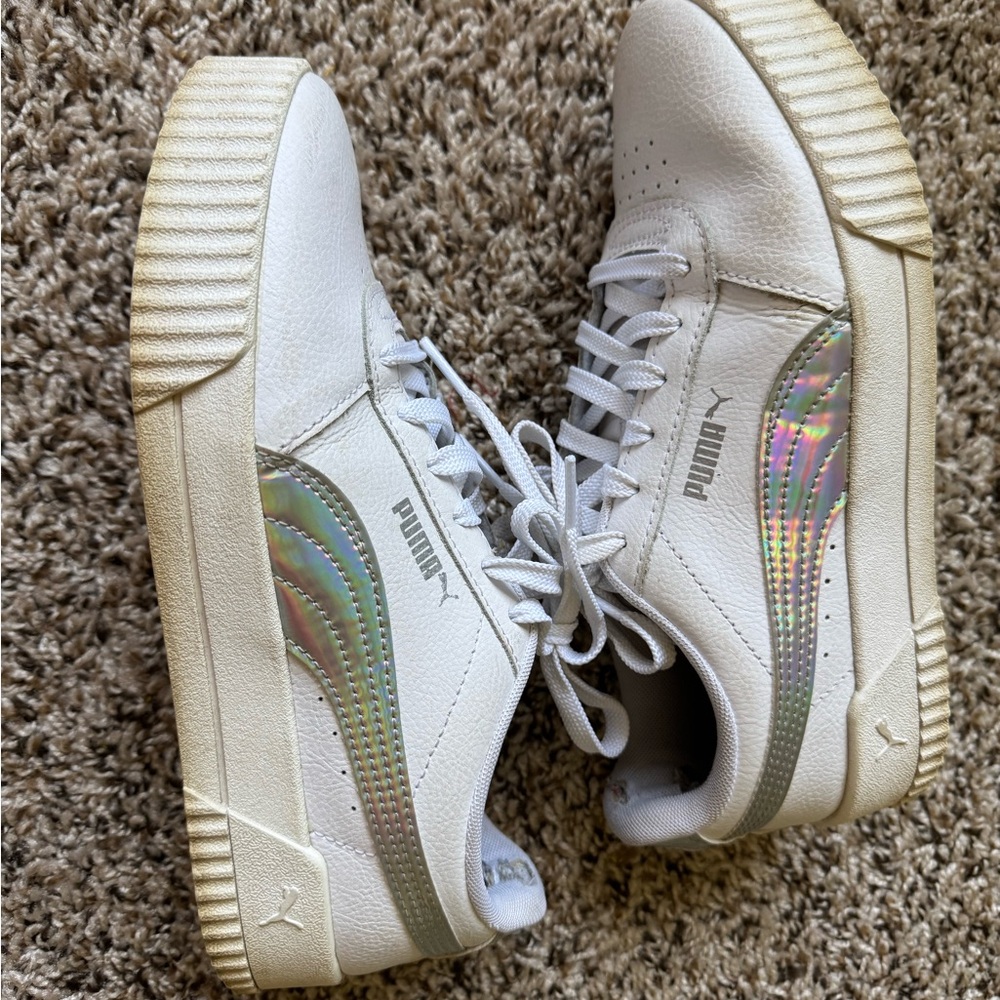 PUMA CloudFoam Women's Holographic Stripe White Sneakers